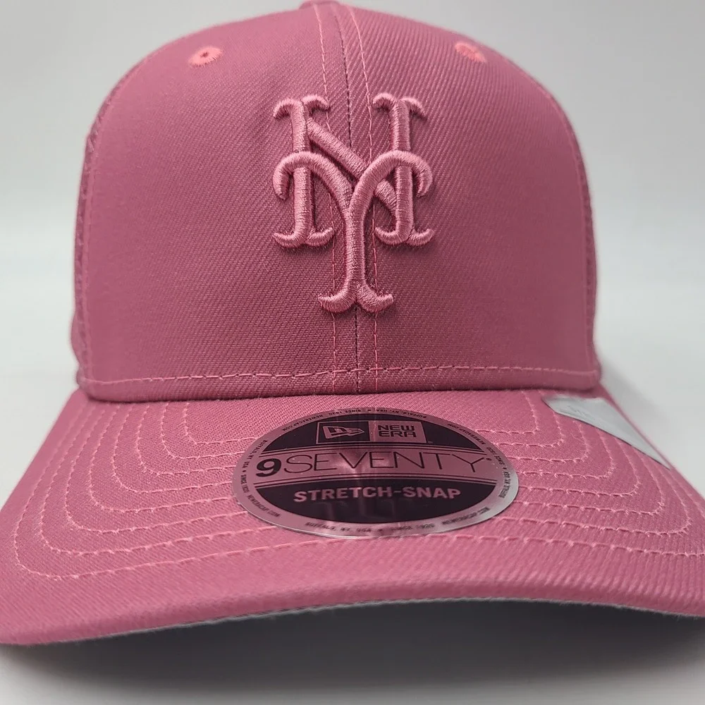 Women New York Mets Hat Snapback Trucker Mesh New Era 9Seventy Pink MLB Baseball